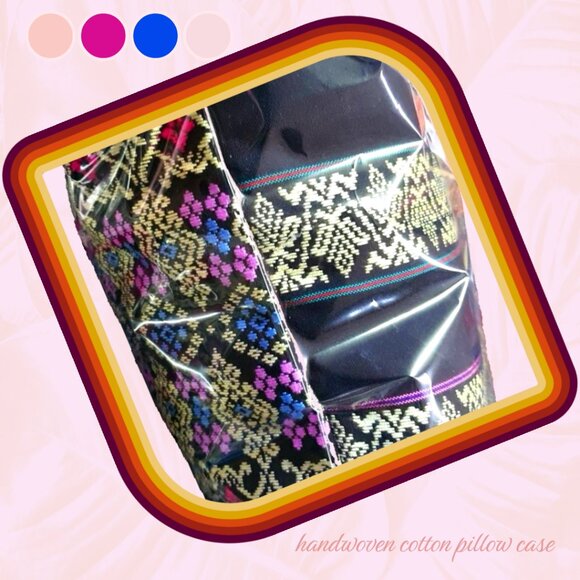 ✨ Handwoven Cotton Pillow Case – Vibrant Tribal Design ✨ - Picture 3 of 3